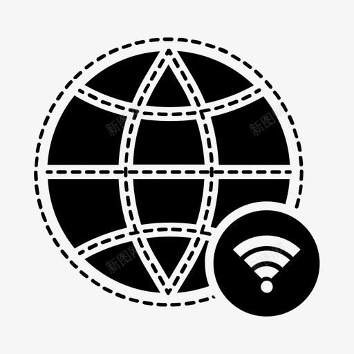 无线网络连接地球仪网络图标svg_新图网 https://ixintu.com wifi 地球仪 无线网络连接 网络