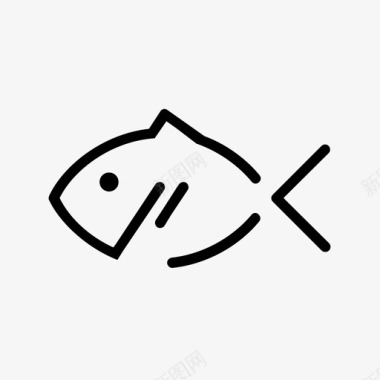 鱼抽象线条图标图标
