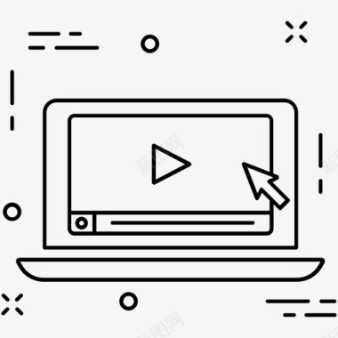 视频播放器笔记本电脑在线视频图标图标