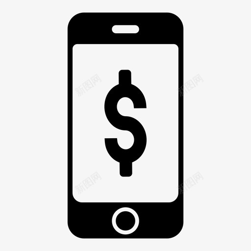 移动支付手机货币图标svg_新图网 https://ixintu.com 手机 收款 智能手机 移动支付 货币 通讯