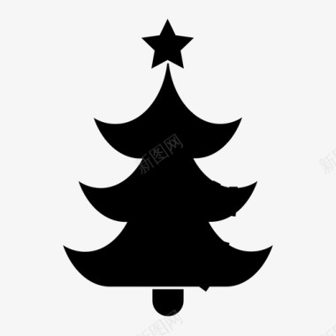 圣诞树圣诞装饰冷杉树图标图标