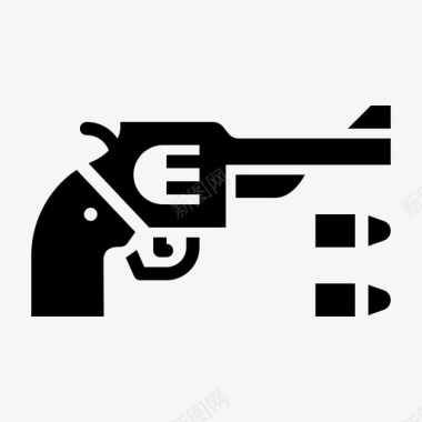 枪子弹左轮手枪图标图标
