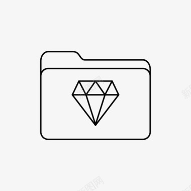 钻石文件夹收藏夹图标图标