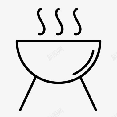 烧烤食物热图标图标