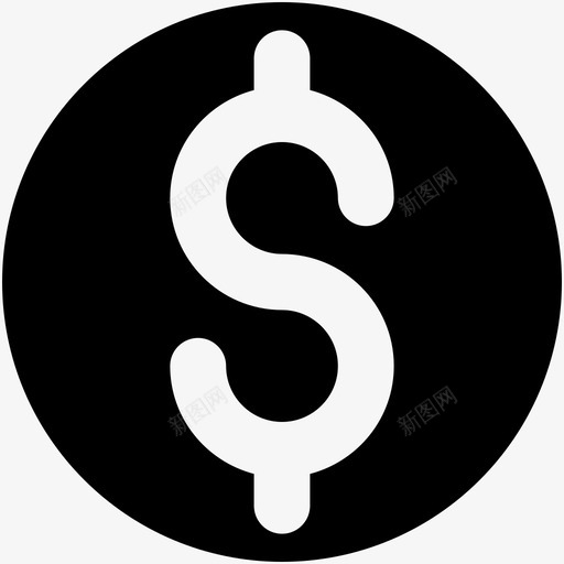 美元货币硬币美元硬币图标svg_新图网 https://ixintu.com 网页和用户界面字体图标 美元 美元硬币 货币 货币硬币