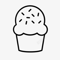 一桶冰淇淋冰淇淋甜点垃圾食品图标高清图片