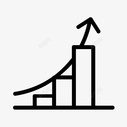 进步更高增加图标svg_新图网 https://ixintu.com 上升 商业图标工具包 增加 更高 进步