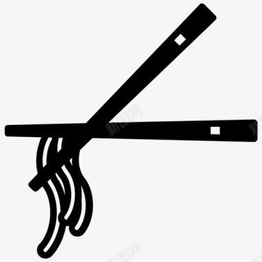 筷子与面条吃食物图标图标
