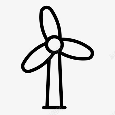 风力涡轮机替代品生态图标图标