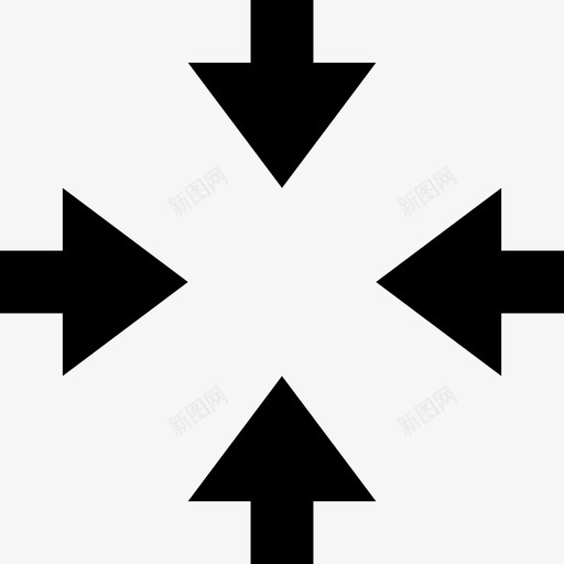 最小化居中折叠图标svg_新图网 https://ixintu.com 压缩 四个箭头 居中 折叠 最小化