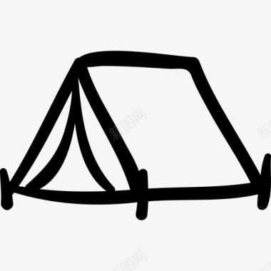帐篷手工勾勒符号工具和器具图标图标