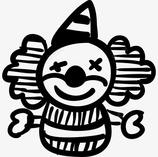 小丑玩具手绘细节图标svg_新图网 https://ixintu.com 小丑 手绘细节 玩具