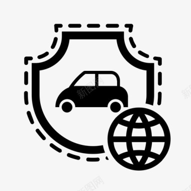汽车保险在线安全网络图标图标