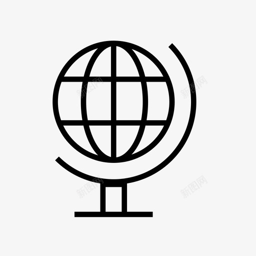 地球模型地图集全球图标svg_新图网 https://ixintu.com 世界 全球 地图 地图和位置细线图标集 地图集 地球模型