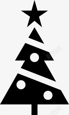 圣诞树礼物松树图标图标