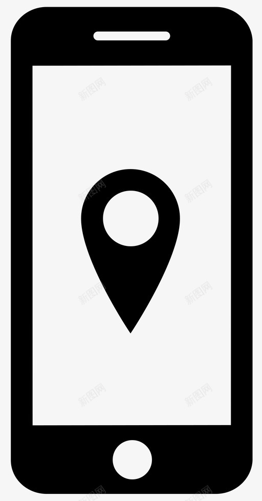 手机定位手机地图pin图标svg_新图网 https://ixintu.com 地图pin 手机 手机定位