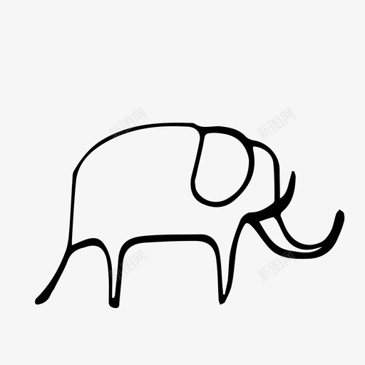 大象动物涂鸦图标svg_新图网 https://ixintu.com 动物 动物园 大象 涂鸦