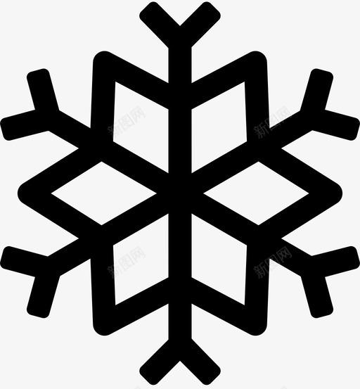 雪花寒冷冰冻图标svg_新图网 https://ixintu.com 冬天 冰冻 圣诞节和冬天 天气 寒冷 雪花