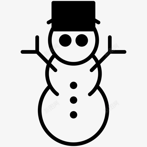 雪人圣诞节冰图标svg_新图网 https://ixintu.com 冬天 冰 圣诞节 美味的冬天雕文 雪人