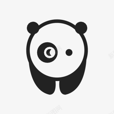 熊猫动物竹子图标图标