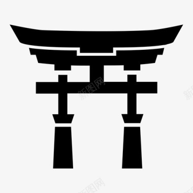 神道教门日语图标图标