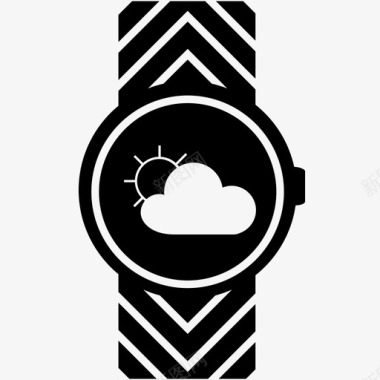 智能手表时钟云图标图标