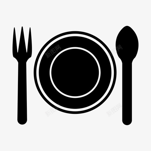 地点设置晚餐吃饭图标svg_新图网 https://ixintu.com 吃饭 地点设置 晚餐 盘子 食物 餐厅