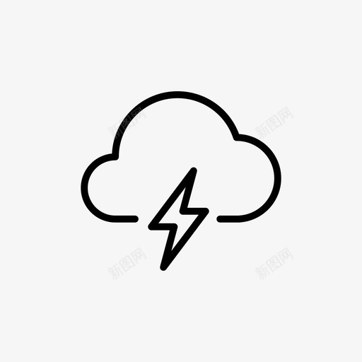 雷声气象雷雨图标svg_新图网 https://ixintu.com 天气 气象 雷声 雷雨