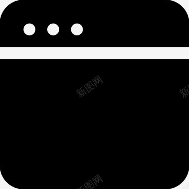 窗户黑色圆形方形界面符号bigmug实心填充图标图标