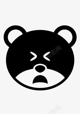 悲伤动物熊图标图标