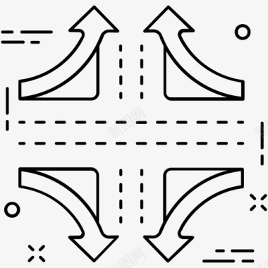 四向高速公路通道图标图标