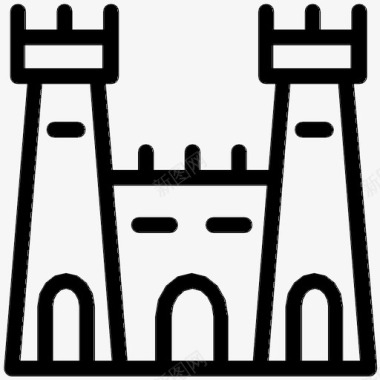 城堡建筑要塞图标图标