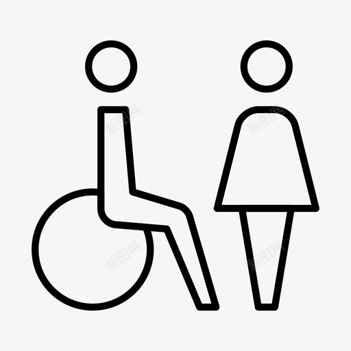 残疾妇女残疾人人图标svg_新图网 https://ixintu.com 人 人标志 标志 残疾人 残疾妇女