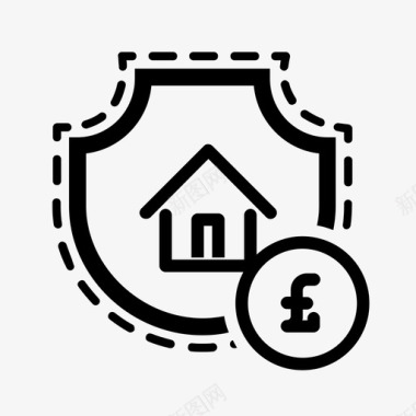 家庭保险金英镑安全图标图标