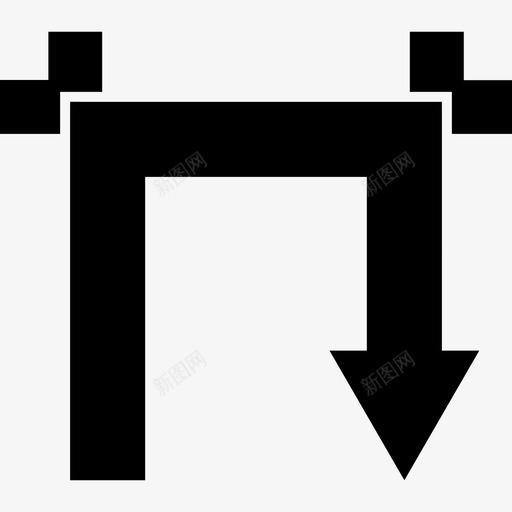 有两个直角的下箭头箭头道路图标svg_新图网 https://ixintu.com 有两个直角的下箭头 箭头 道路