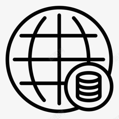 全球数据库全球互联网全球存储图标图标