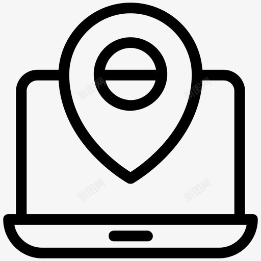 导航笔记本电脑地图标记svg_新图网 https://ixintu.com 在线地图 在线导航 地图标记 导航 笔记本电脑 网页设计图标