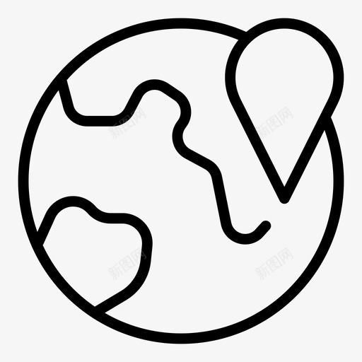 地球位置全球导航图标svg_新图网 https://ixintu.com 全球导航 地球位置