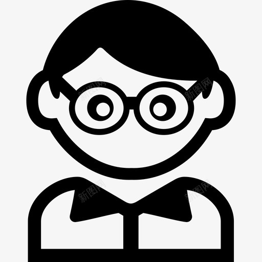 戴着圆眼镜的孩子人们图标svg_新图网 https://ixintu.com 人们 戴着圆眼镜的孩子