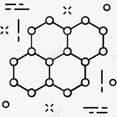 立方体形状六边形科学图标图标