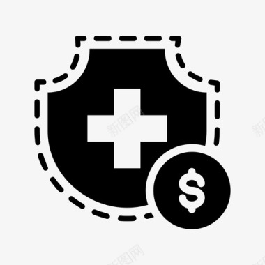 健康保险金美元安全图标图标