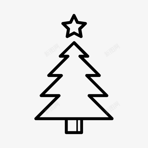 圣诞树圣诞装饰冬天图标svg_新图网 https://ixintu.com 冬天 圣诞树 圣诞装饰