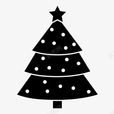 圣诞树装饰品假日图标图标