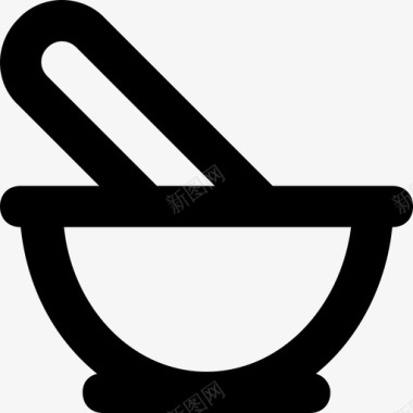研钵杵厨房用具药碗图标图标