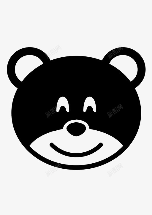 微笑动物熊图标svg_新图网 https://ixintu.com 动物 微笑 熊 眨眼 表情符号