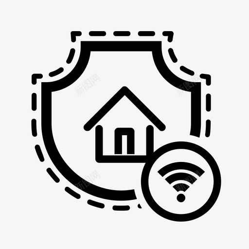 家庭保险无线安全wifi图标svg_新图网 https://ixintu.com wifi 安全 家庭保险无线