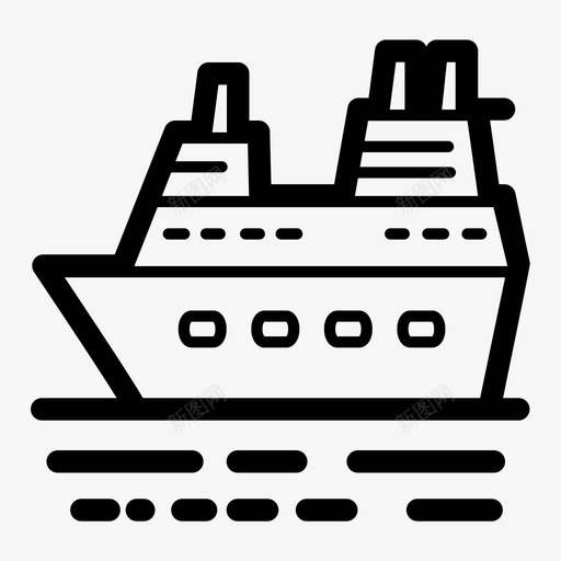 游轮船旅游图标svg_新图网 https://ixintu.com 旅游 旅行 游轮 船 运输
