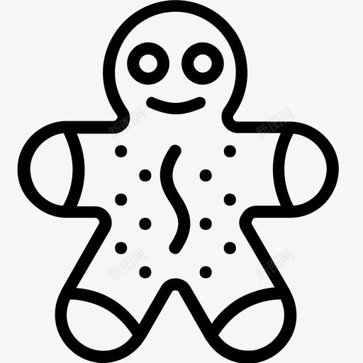 姜饼人圣诞节食物图标svg_新图网 https://ixintu.com 吉格斯面包 圣诞节 姜饼人 快乐的日子 节日 食物
