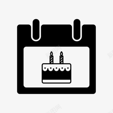 生日生日蛋糕日历图标图标