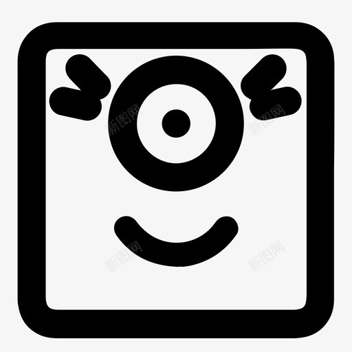 独眼巨人可爱快乐图标svg_新图网 https://ixintu.com 可爱 可爱的机器人脸 女士 快乐 怪物 机器人 独眼巨人